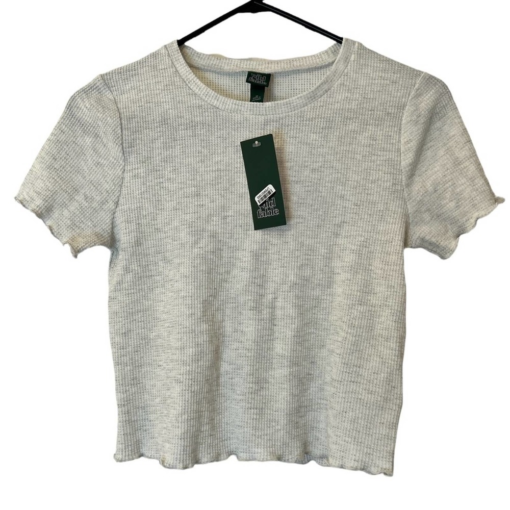 🌸 wild fable | Short Sleeve Crop Crewneck Thermal Tee